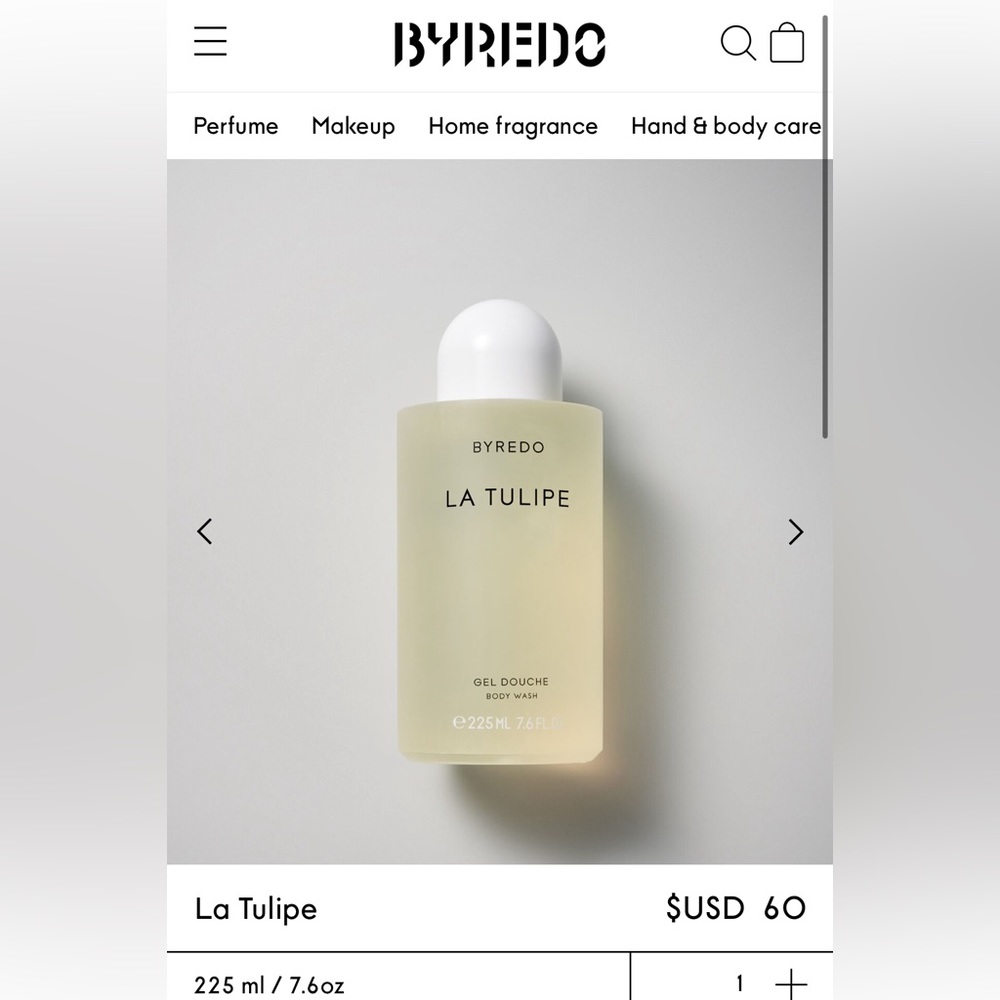 BYREDO LA TULIPE 7.6 OZ BODY WASH (BRAND NEW, NEVER USED)